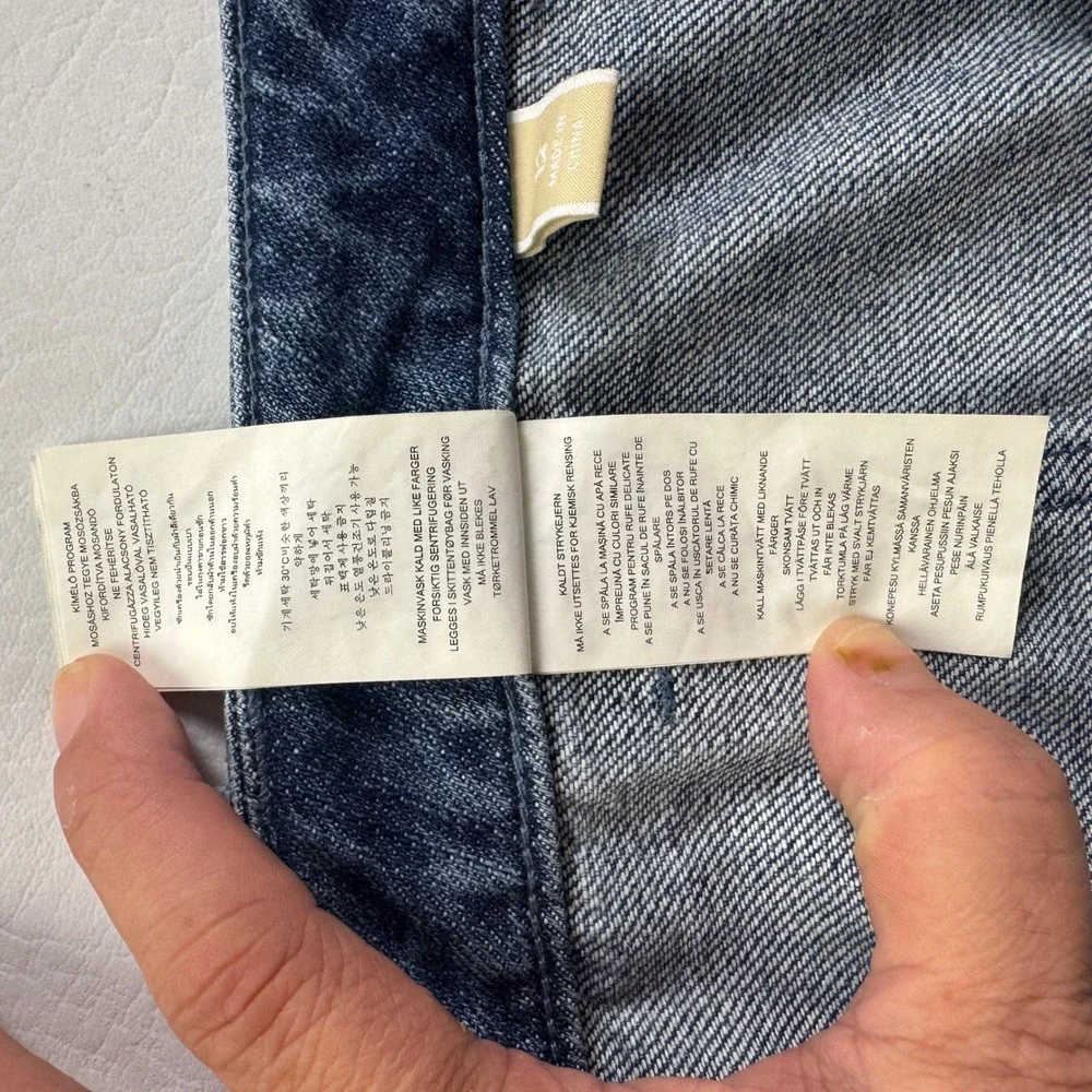 Michael Kors Womens Distressed Denim Mini Skirt Medium Wash Raw Hem Size 12